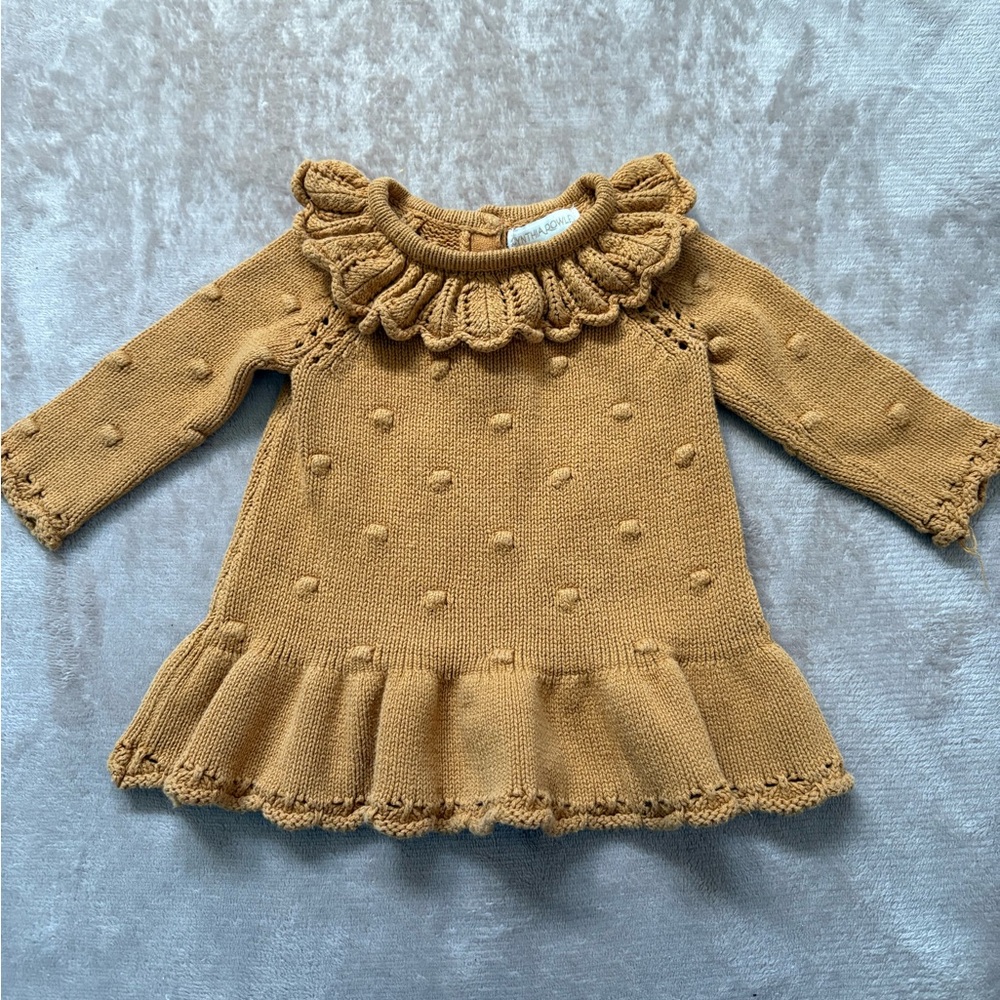 Cynthia Rowley Mustard Knit Baby Sweater
